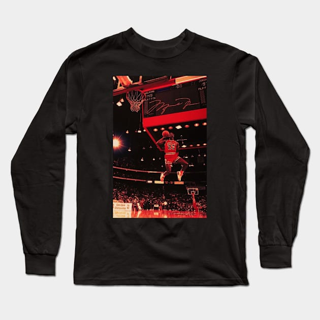 Vintage Micheal Jordan Long Sleeve T-Shirt by Pradipta Art